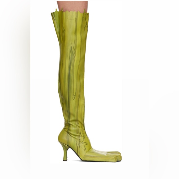 AVAVAV Green Very Slimy Feet Thigh High Boots Size 41 Runway Collection RARE - Picture 10 of 16